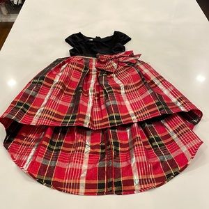 Bonnie Jean Red and Black Plaid Formal Dress